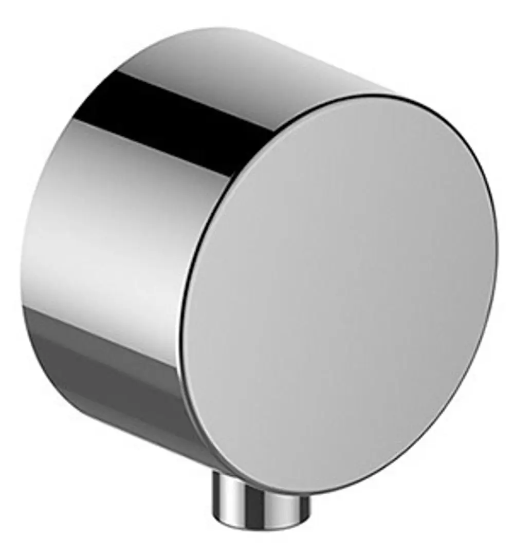 Runder, verchromter Griff von Keuco, geeignet für Absperrventil. Minimalistisches Design mit glatter Oberfläche und robuster Bauweise.